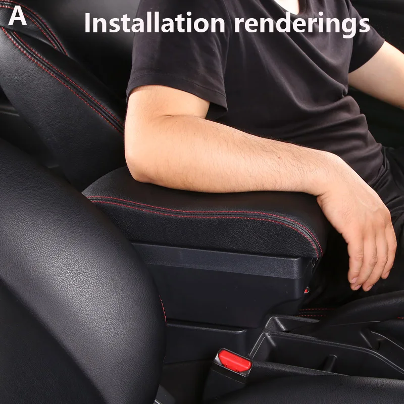 Renault Captur Armrest box Car Armrest Storage box Curved Surface leather Simple installation