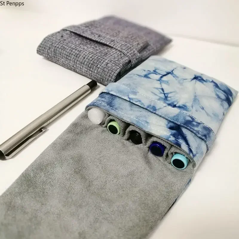 St Penpps Chinese Style Fabric Pen Bag Flip Top Portable Storage