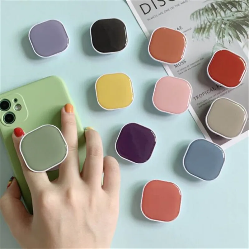 Macaron Color Square Espandibile Stand Grip Mount Presa Per Telefono Fold Mobile Smartphone Pocket Desktop Bracket Supporto Per Tablet