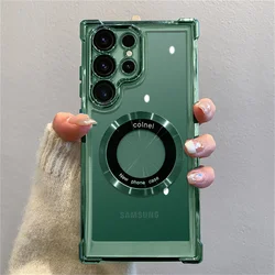 Magsafe Plating Magnetic Phone Case with Wireless Charging Support - Galaxy S23+ (Dark Green)