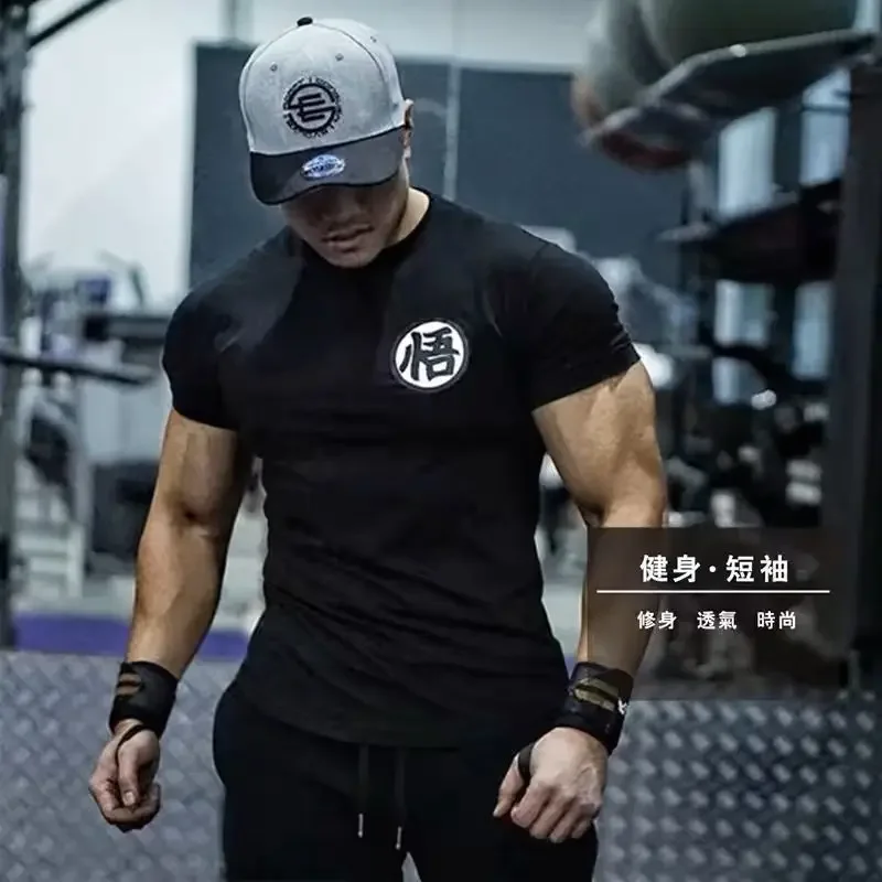 Gym Short Sleeve Fashion Japanese Anime Tops Tee Shirts Hip-Hop Unisex 100%Cotton T-Shirts Men Clothing S-5XL t shirt cotton t shirt