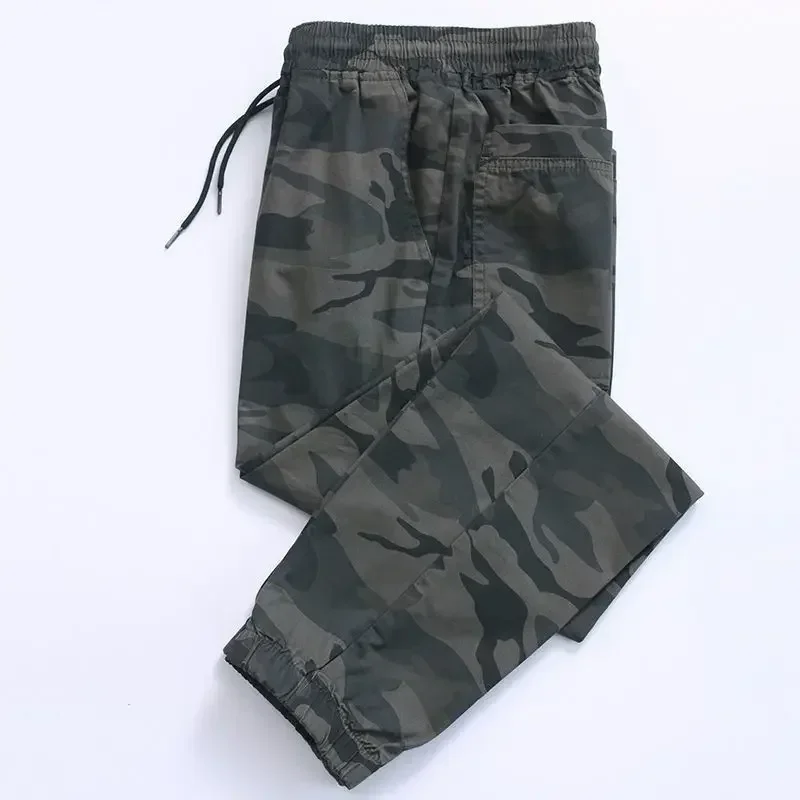 thumbnail image 1 of Pantalones cargo para hombre, ropa de trabajo de camuflaje, pantalones para hombre, pantalones harén de camuflaje, ropa técnica Y2k Emo, alta calidad, baratos, talla grande, moda, grandes y sueltos, 1 of 5