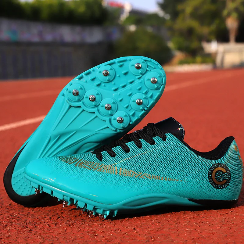 Description Picture 5 of itemOutdoor Track Field Shoes Men Training Spiked Spike Shoes Sneakers Lightweight Lace-up Sport Non-Slip Match Waterproof Athletic