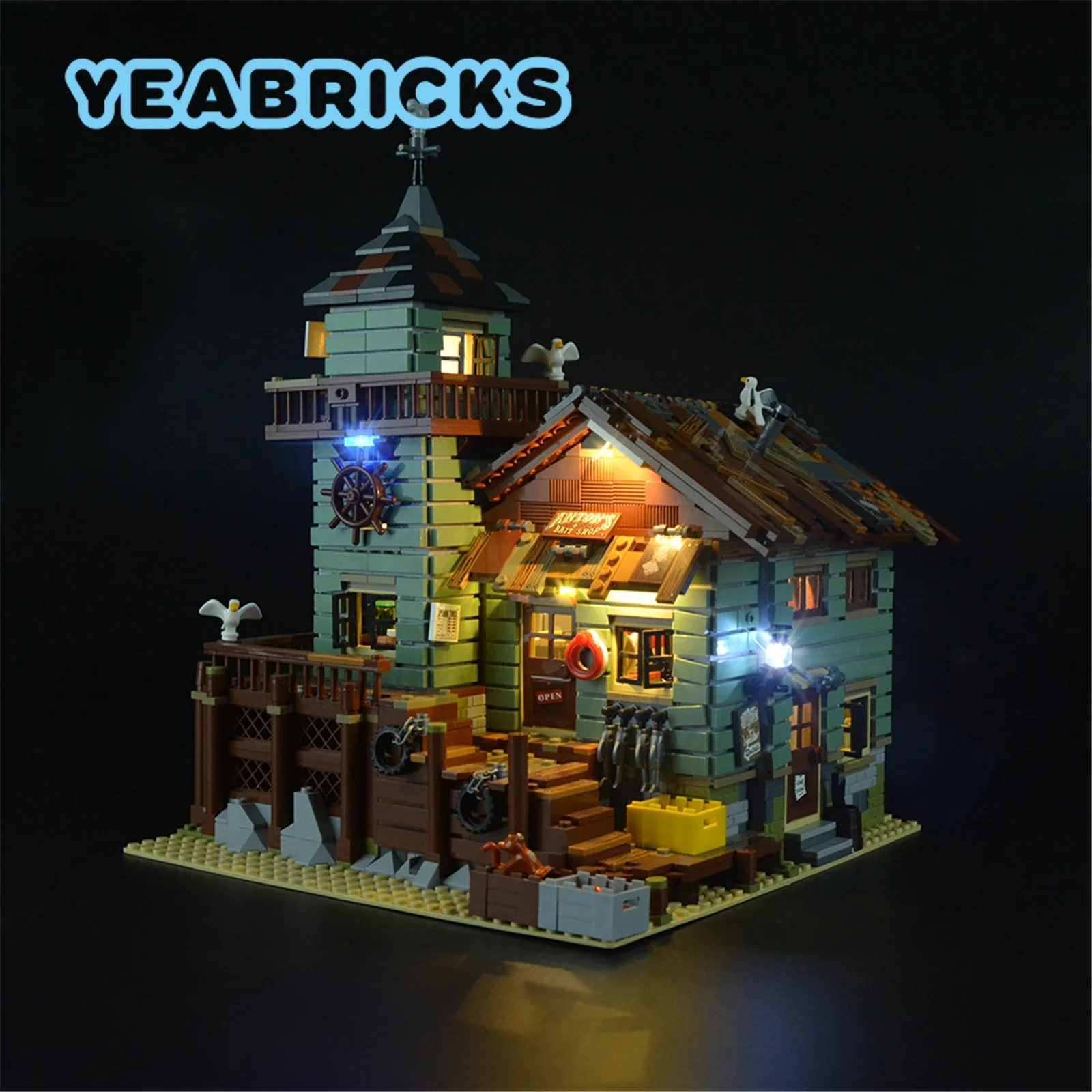 

Конструктор YEABRICKS со светодиодной подсветкой для старого рыболовного магазина 21310 года, набор строительных блоков (не входит в комплект), детские игрушки
