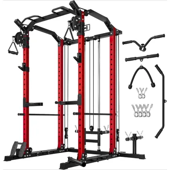 Multi-Function Power Rack, 2000 lbs Power Cage with Adjustable Cable Crossover System and More Training Attachment 1