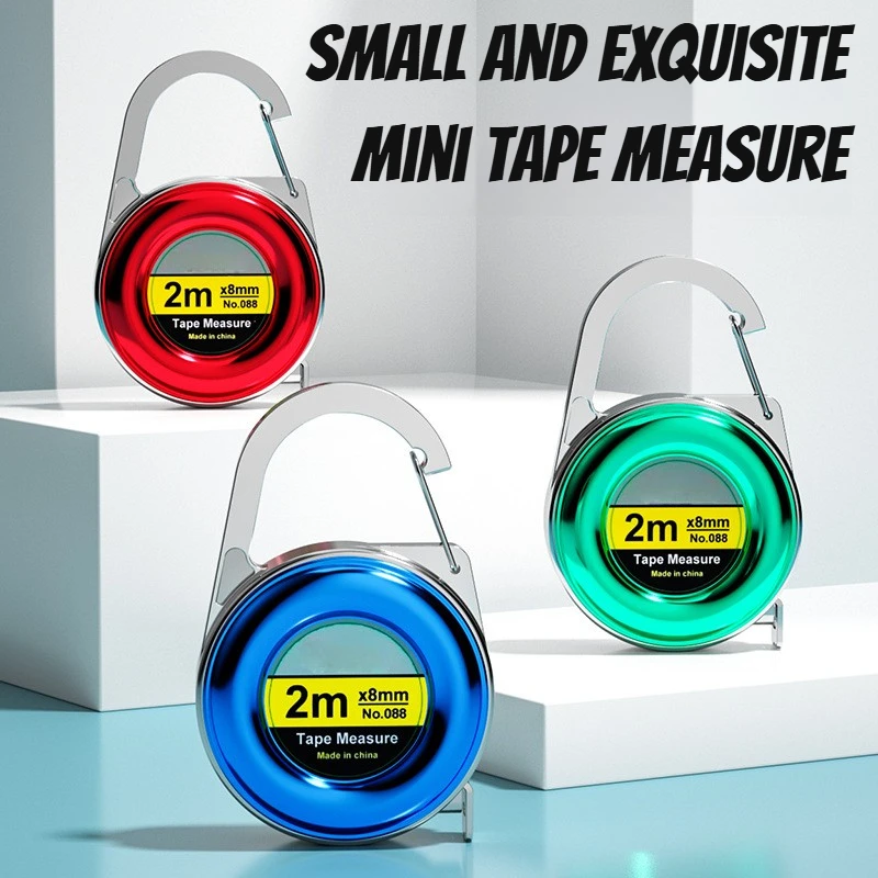 1PCS Portable Mini Keychain Tape Measure 2m Steel Tape Measure Delicate Small Steel Ruler Multipurpose Gift Ruler