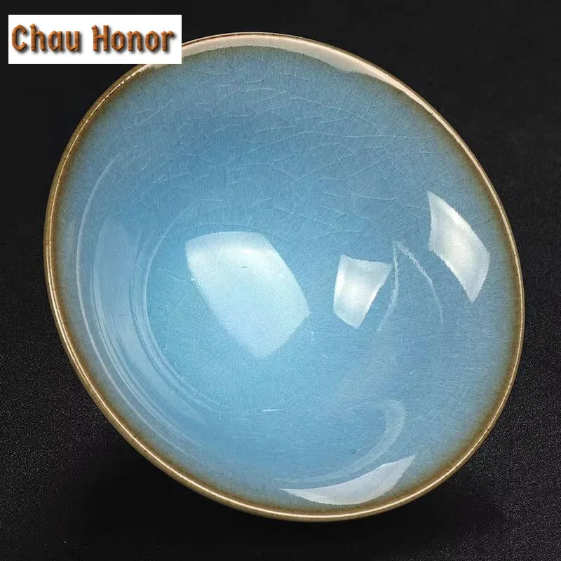 78ml High-end Kiln Change Ice Cracked Glaze Ceramics Hat Cup Famous Handmade Home Kung Fu Tea Set Personal Teacup Gift Packaging
