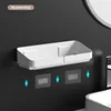 Self Adhesive Bathroom Shelves Wall Mounted Storage Rack Box Toilet Washstand Punch Free Shampoo Holder Bathroom Accessories 5