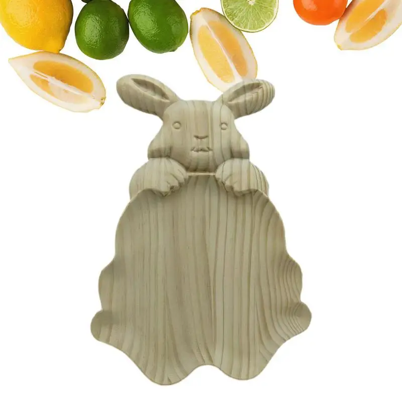 

Easter Platter Cute Classic Rabbit Shape Charcuterie Board Rustic Wood Serving Platters for easter Table Centerpiece home perty