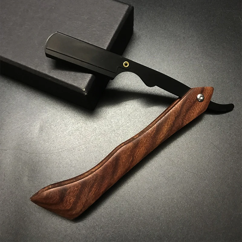 

Men Professional Barber Razor Manual Shaver Wood Straight Edge Stainless Steel Shaver Folding Shaving Shave Beard Cutter