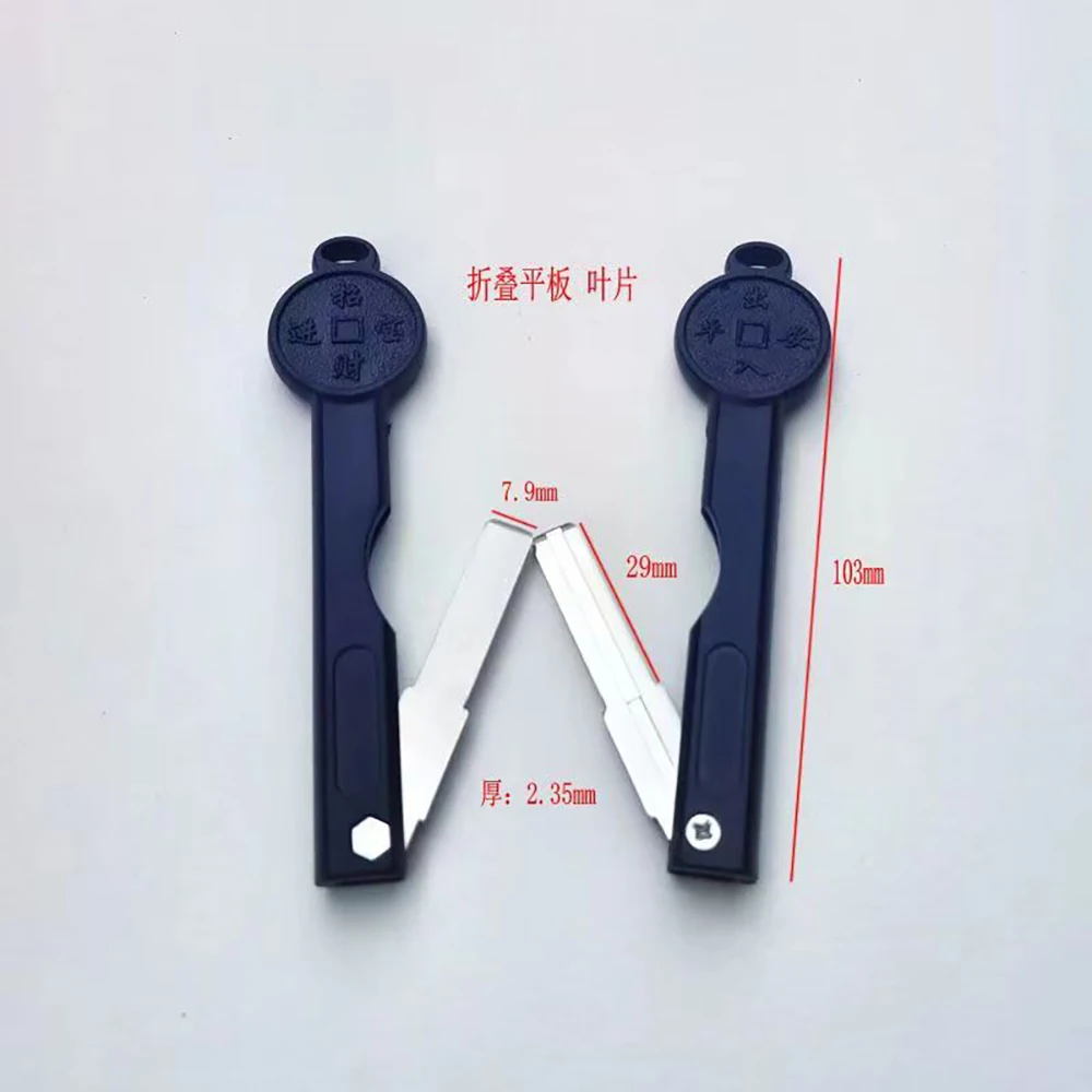 circular handle folding 29mm long flat blade fingerprint lock key embryo household emergency key