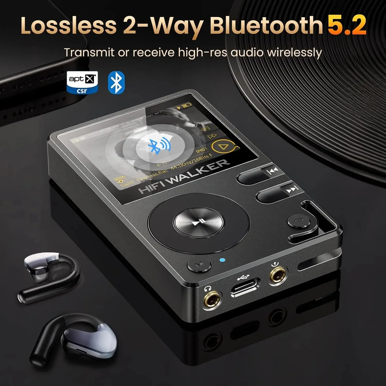 HIFI WALKER H2 Hi-Res MP3 Music Player Bluetooth Portable