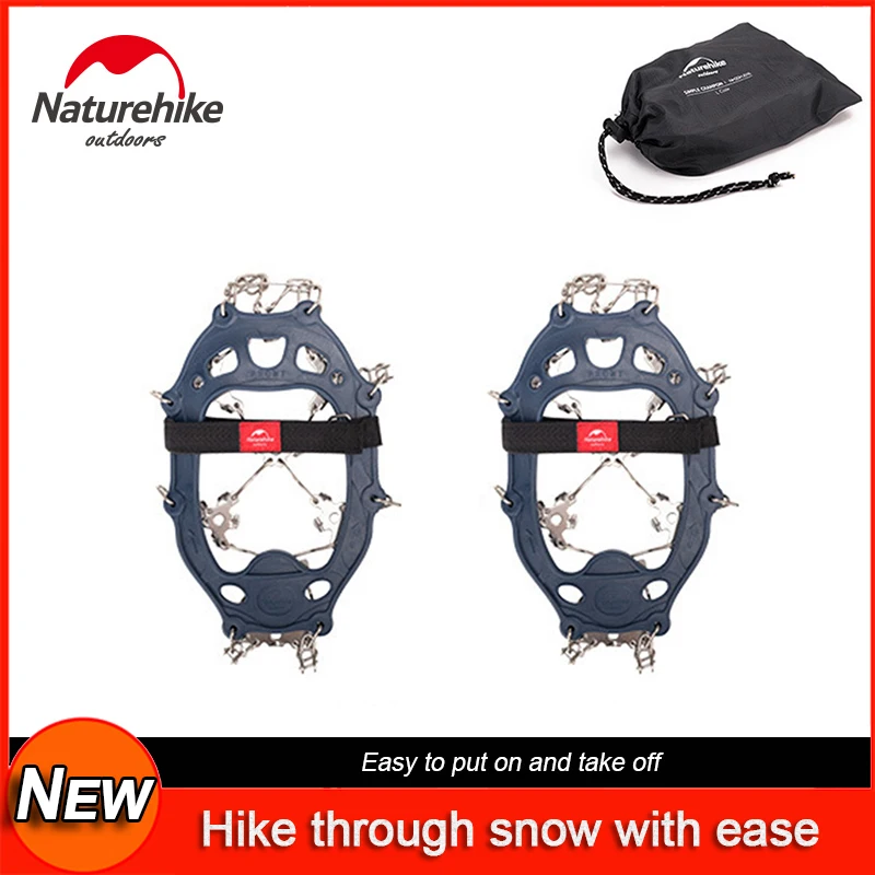 

Naturehike Crampons Ice Cleats Traction Snow Grips Anti Slip with High Strength Steel Spikes for Hiking Fishing Walking Climbing
