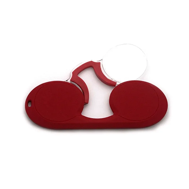 Silicone Nose Clip Pocket Reading Glasses for Men Women Portable TR Round Frameless