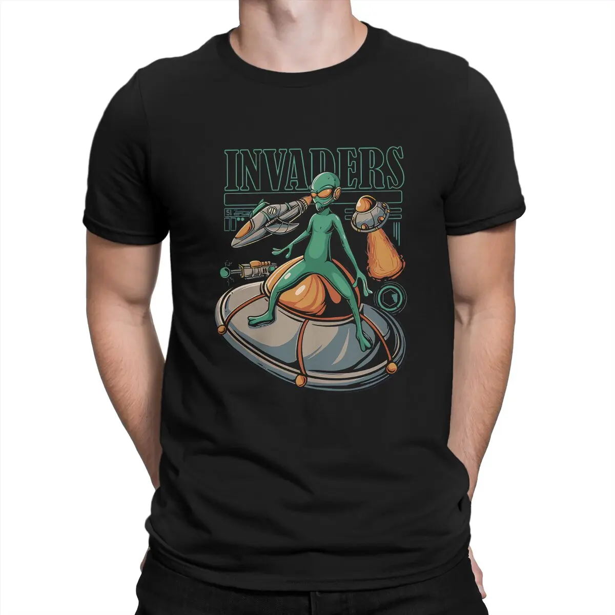 T-Shirt Raglan UFO Space Invaders Ufficiale - Manica Lunga Taglia 2XL - 2