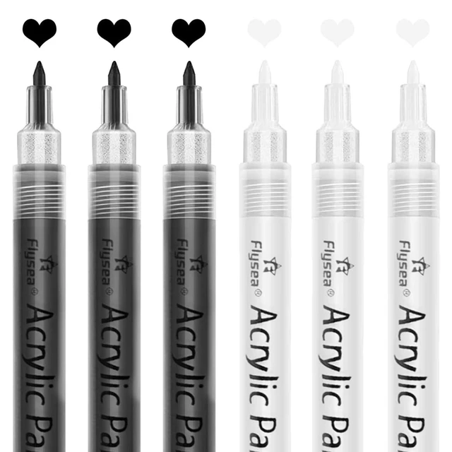 Paint Pens White Marker 6 pcs, Acrylic White Permanent Marker,White Paint  Pens for Rock Painting Water-based Extra Fine Point - AliExpress