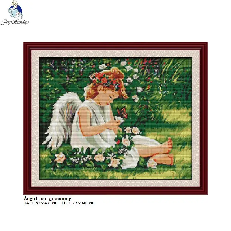 Angel with Wings Series DIY Character Printed Cross Stitch Kit Aida 14CT 11CT White Count Fabric Embroidery Home Decor Painting cross stitch kit