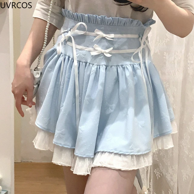 Terno de saia Lolita bordada com urso estilo doce Kawaii - Loja de moda  Kawaii