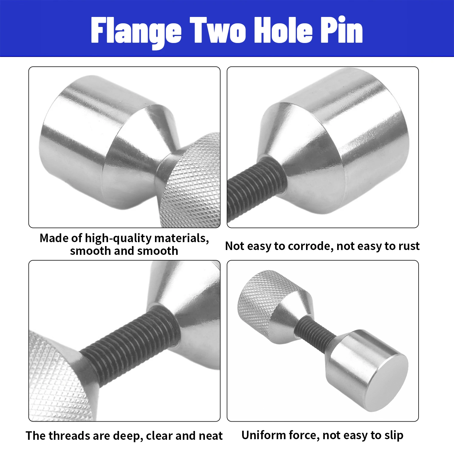 4PCS Aluminum&Stainless Steel 1-1/8 Inch Flange Pins Set (Two Large&Two Small) for Machinery/Pipeline Systems Corrosion Resistant