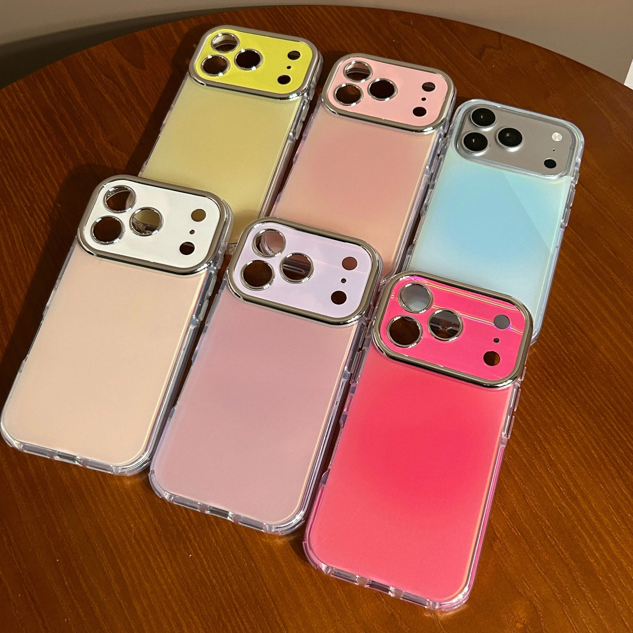 Fashion Glitter Candy Color Laser Phone Case with All-Inclusive Lens Soft Cover