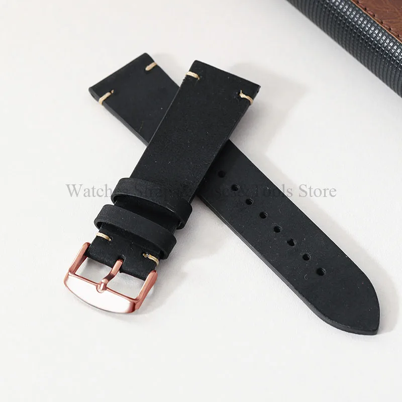 Vintage Crazy Horse Leather Watchband - Universal Fit