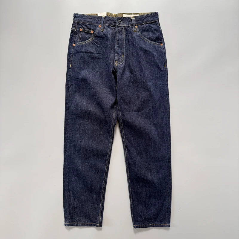 Men Jeans Mens Jeans Jeans Trousers Denim Trousers Mens Casual Trousers 14oz Embroidery Heavyweight Red Selvedge Denim Jeans Men 24FW Indigo Blue Washed Cotton Slim Straight Pants 501