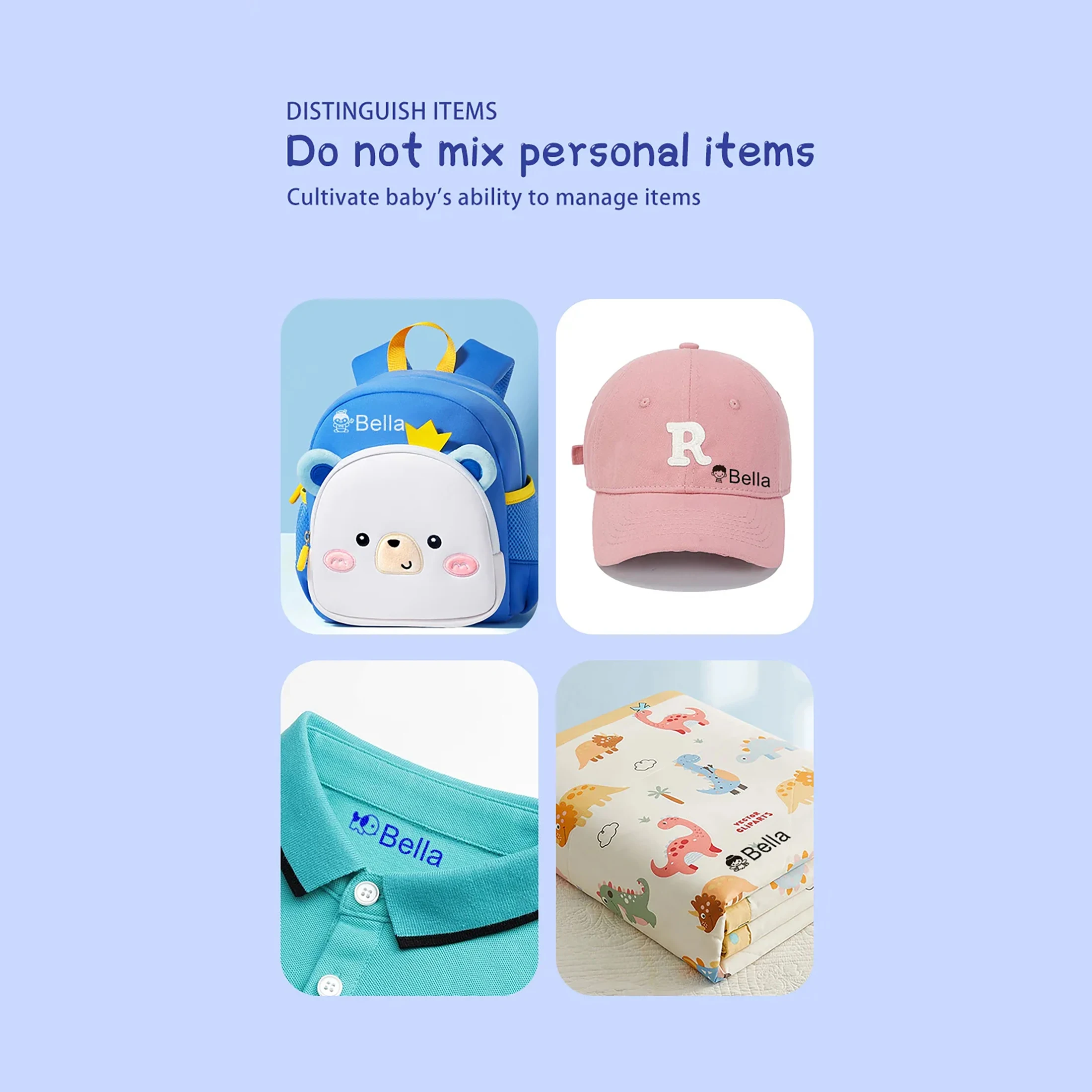 DIY Name Stamp Personal Student Engraved Waterproof Non-fading Kindergarten Name Seal Cute Cartoon Children Stamps