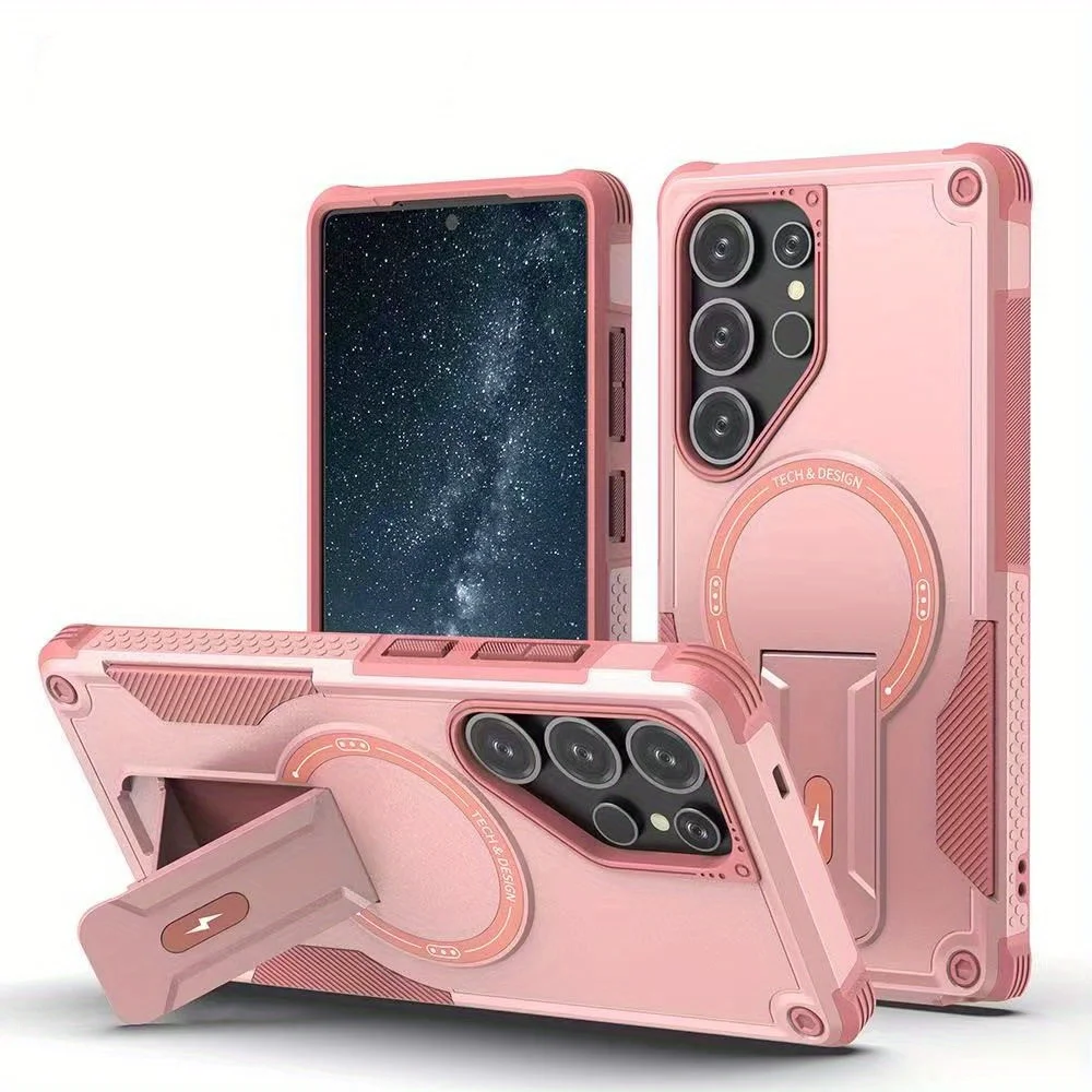 Magnetic Armor Fold Stand Phone Case with Enhanced Protection