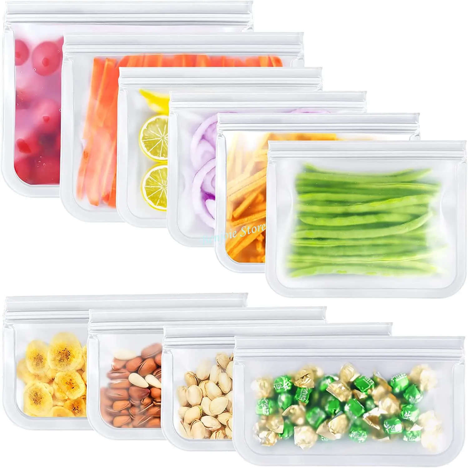 

Reusable Silicone Food Storage Bags, Stand Up Zip Shut Bag, Leakproof Food Containers, Fresh Food Organization Bag, Freezer Bags