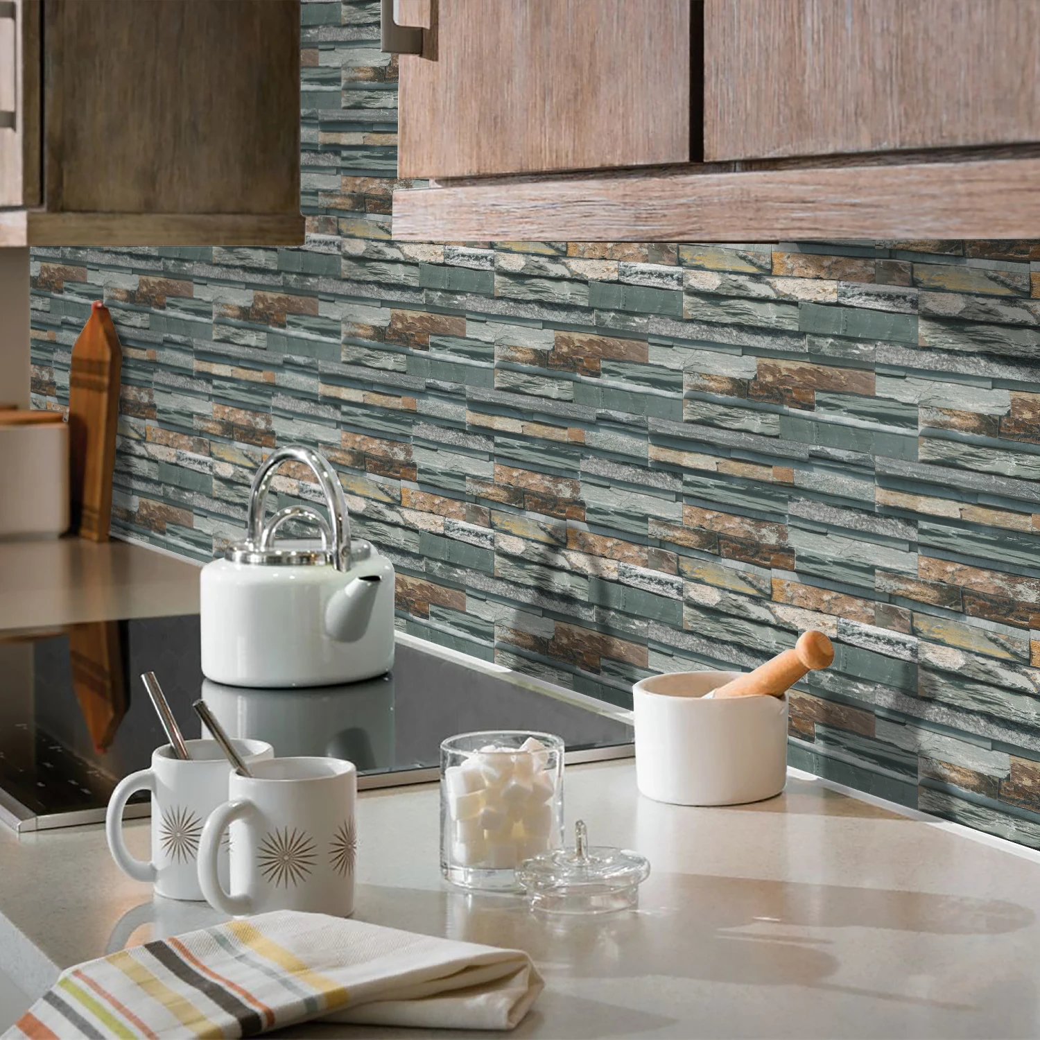 2-10 stücke selbst klebende Tapete wasserdichte Wanda uf kleber für Wände dickere Pe Schaum Aufkleber Küche Bad DIY Papel de Parede – Detail 22