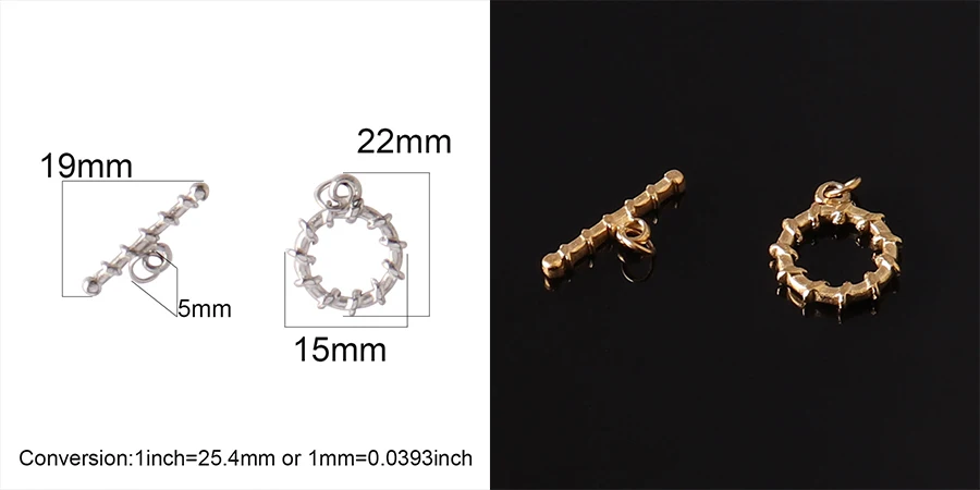 3 Satz/Los Edelstahl OT Knebelverschluss Schnallenverbinder DIY Schmuck Bisuteria Materiales OT Verschlüsse für Schmuckherstellung Zubehör – Detail 11