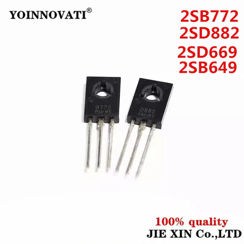 

10 шт., 2SB649 2SD669 2SB772 2SD882 2SD669A D669 B649 B772 D882 TO-126 TO126