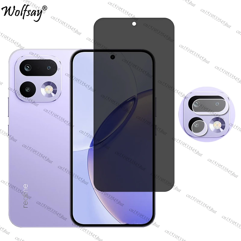 Anti-Spy Tempered Glass Privacy Screen Protector with Camera Protection, 6.78-inch