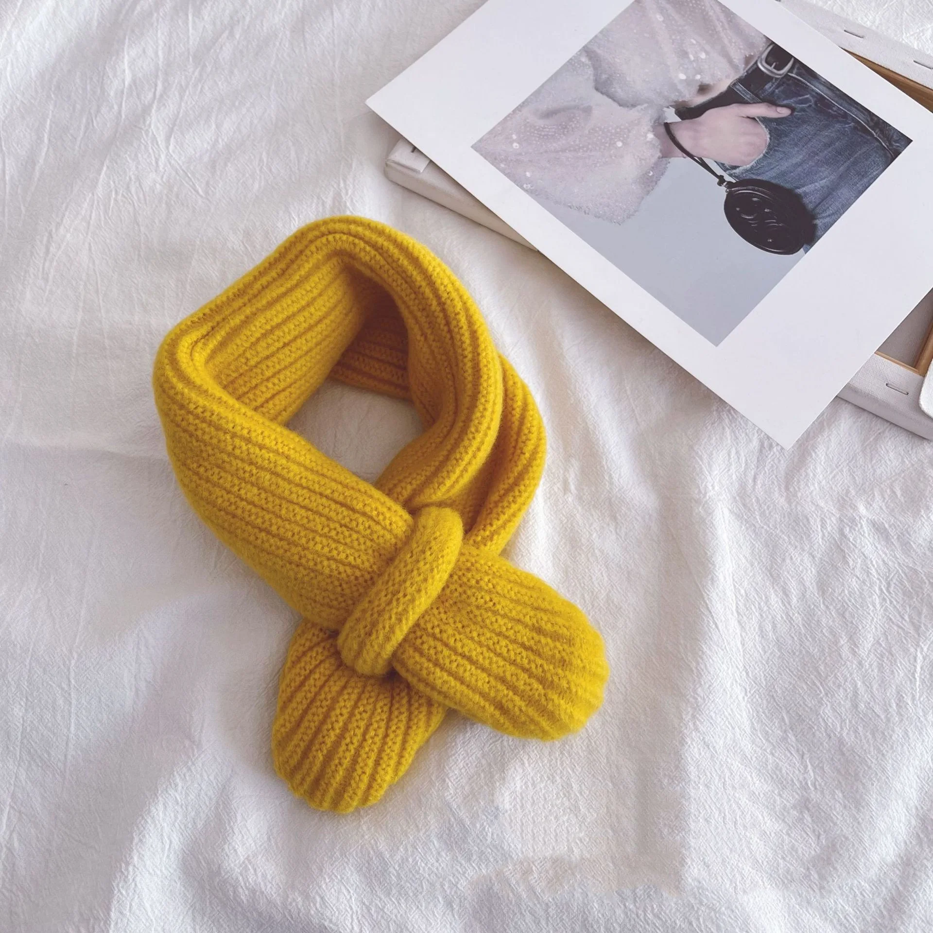 Kleinkind-Schal für Kinder, Winter, warm, gestrickt, Kreuzbindung, Wickelschals, weicher Halswärmer für Jungen, Mädchen, Kinder, gestricktes Halstuch, 1–14 Jahre – Detail 9