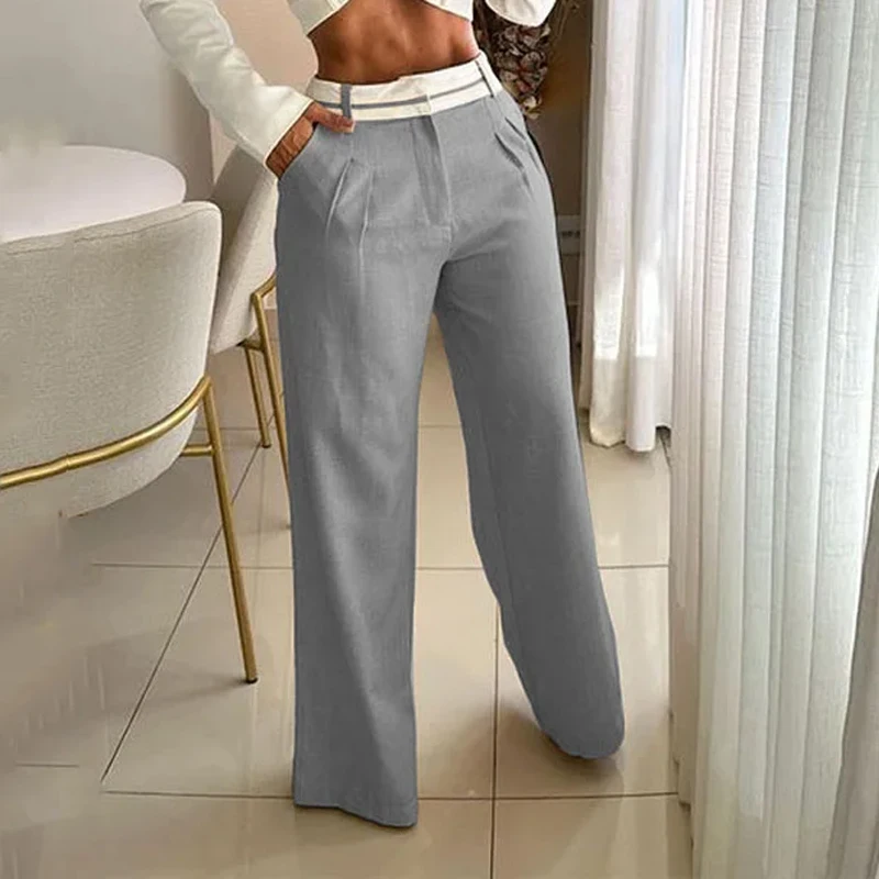 MECOCICI Women Two Piece Set Fashion Casual Solid Long Sleeve V Neck Single Button Short Top Loose With Pockets Pants Sets