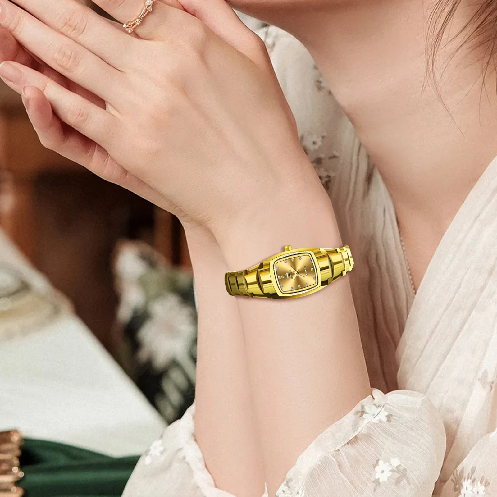 OLEVS Ladies Waterproof Watch Gold Luxury Stainless Steel Women Watches Creative Fashion Original Elegant Quartz Wristwatch Gift 5