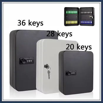 Combination Key Cabinet 20 Key Hook Locking Key Organizer Case with Key/Code Lock Storage Lock Box Wall Mounted Key Security Box 1