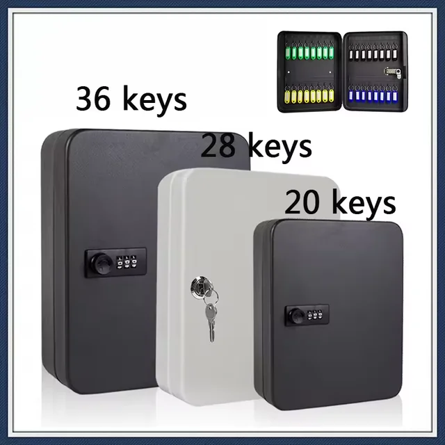 Combination Key Cabinet 20 Key Hook Locking Key Organizer Case with Key/Code Lock Storage Lock Box Wall Mounted Key Security Box 1
