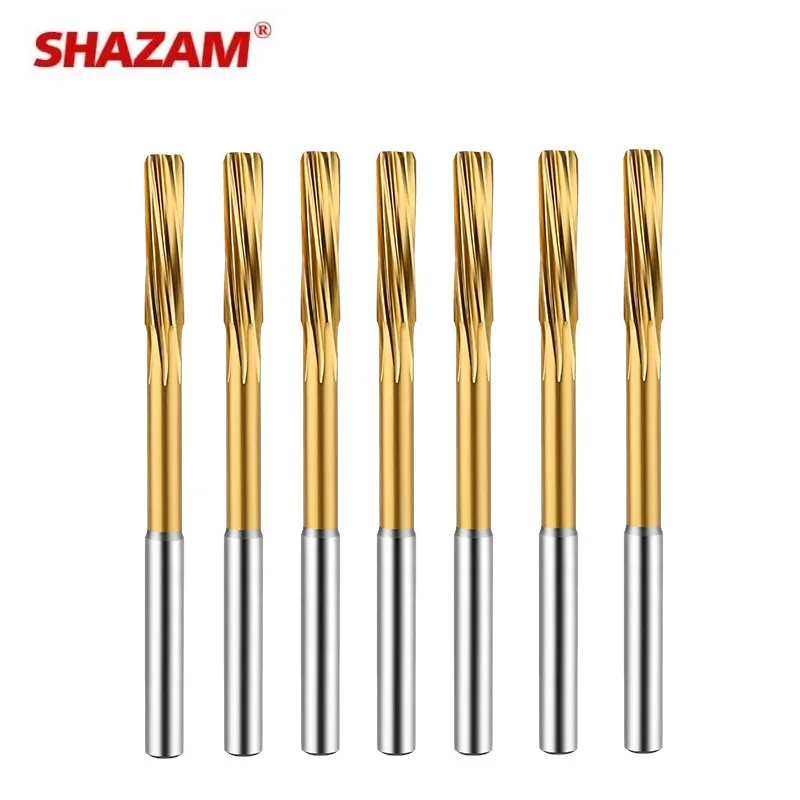 SHAZAM HSS-CO Helical Reamer Cobalt Titanium Plated Stainless Steel Special Straight Shank Reamer 3-20 Decimal Point Reamer 5