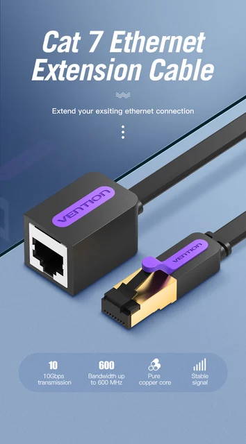Prolunga Cavo Ethernet CAT 7 VENTTION - 2 Metri, 10Gbps, Connettori RJ45 Dorati, Per Reti Ad Alta Velocit&agrave;