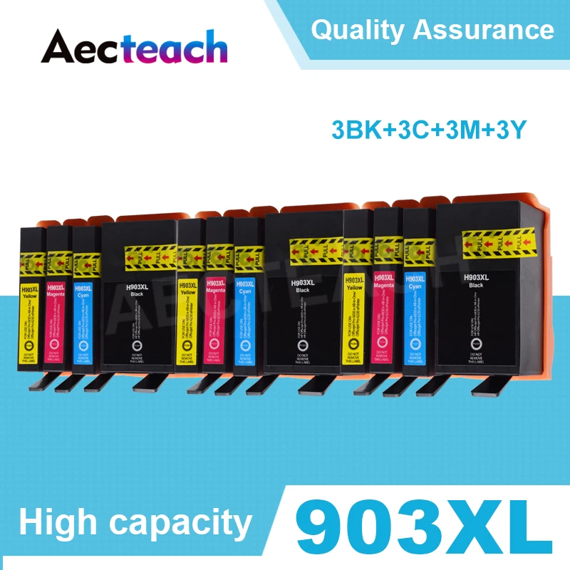 Aecteach 903 903Xl Cartuccia Di Inchiostro Compatibile Per Hp Officejet Pro 6950 6960 6961 6963 6964 Stampante All-In-One Per Hp903Xl 907Xl