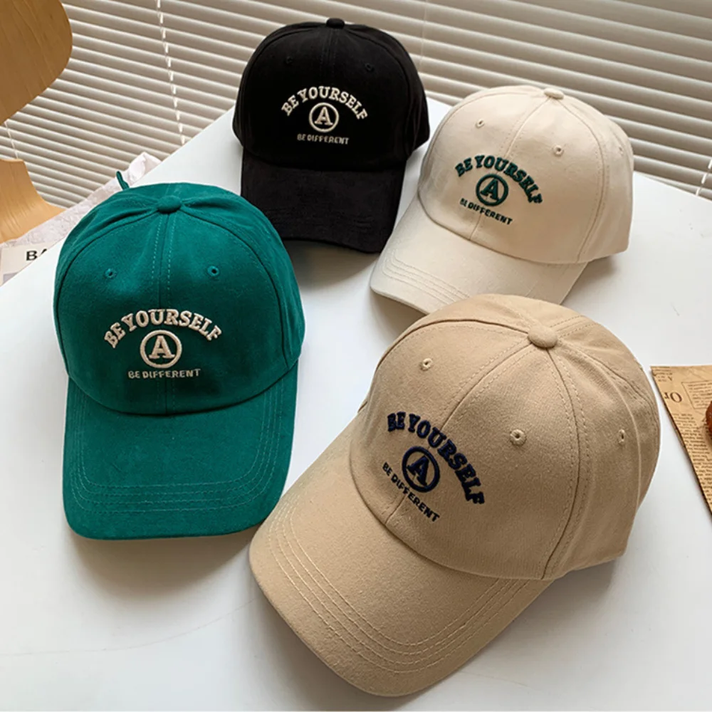 

Cotton Baseball Cap Hot Sale Versatile Letter Embroidery Sun Hat Anti-Sun Adjustable Trucker Cap Unisex