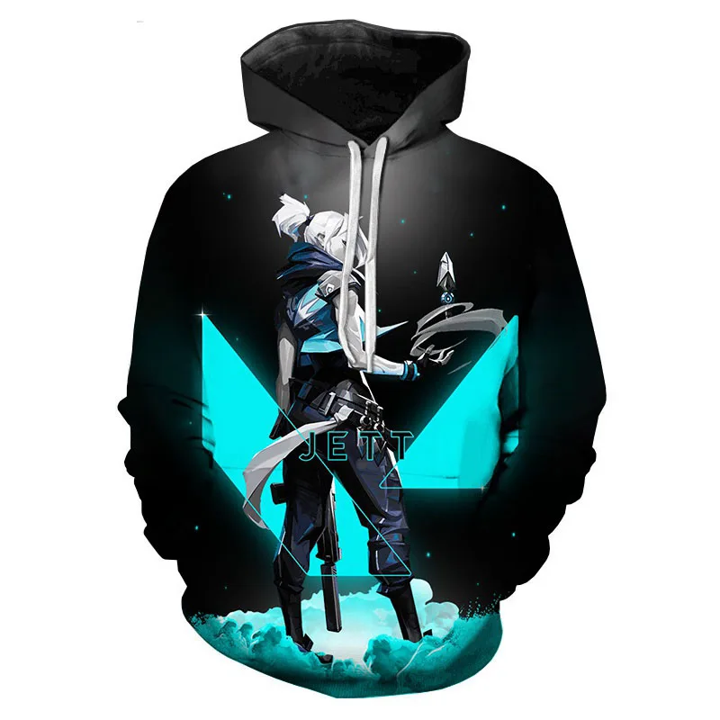 thumbnail image 1 of Sudadera con capucha con estampado 3D de Valorant para hombre y mujer, informal, de talla grande, para hombre y mujer, 1 of 5