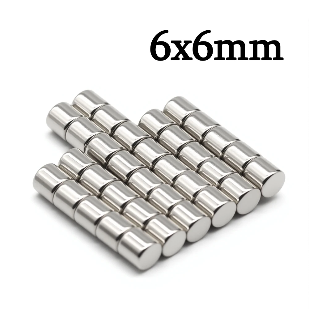 6mmx6mm Superstarker Runder Neodym-Magnet Leistungsstarke Magnete N35 Kleiner Permanenter Magnetischer NdFeB Kühlschrankmagnet 6x6 – Detail 1