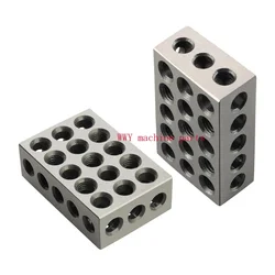 2pcs 23 holes Precision 25-50-75mm Blocks parallel clamping block set, steel block 23 Holes 1-2-3