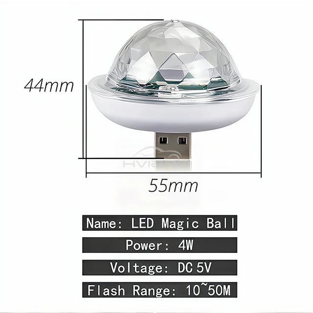 1PCS Car Led Auto USB Ambient Light DJ RGB Mini Colorful Music Sound USB-C Interface IOS Holiday Party Karaoke Home Welcome Lamp 6