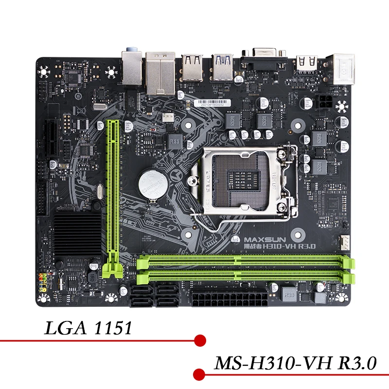 Desktop PC Motherboard MAXSUN MS-H310-VH R3.0 H310 LGA 1151 M-ATX DDR4 Supports 8/9 Generation CPUs Mainboard 1 Desktop PC Motherboard MAXSUN MS H310 VH R3 0 H310 LGA 1151 M ATX DDR4 Supports