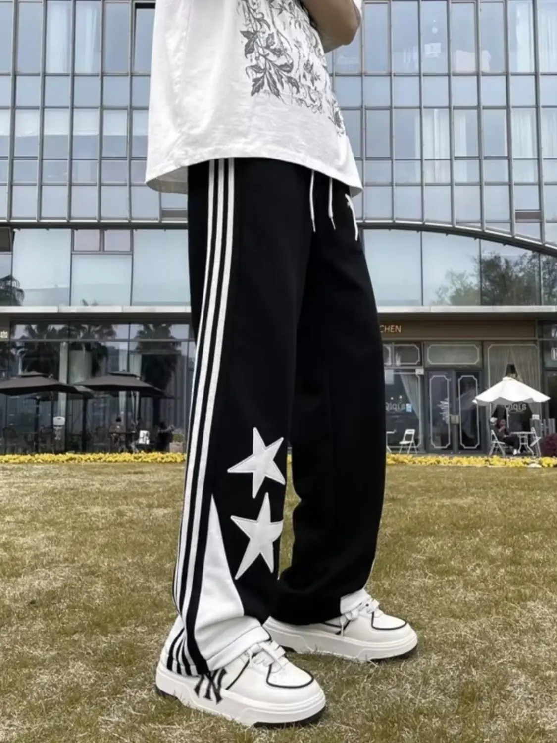 Oversize Large Pants Men's Summer American High Street Harlan Casual Sports Pants Trendy Brand Straight Leg Heavyweight Guards