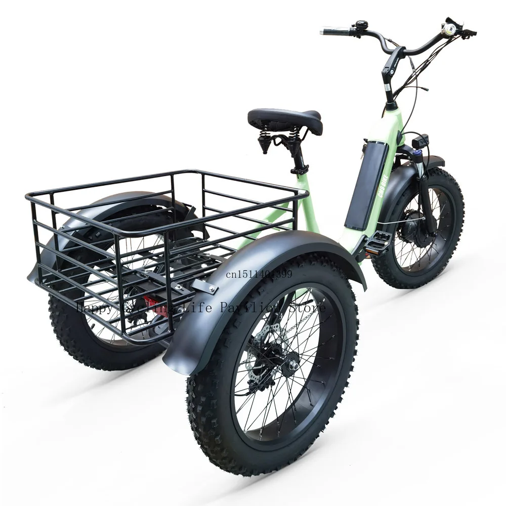 Folding Electric Bike Adults 3 Wheel Tricycle Fat Tire Cargo Bike Bicycle Aluminum Alloy 48V 500W 20 Inch Range 40km 20 km/h electric bike electric bicycle folding electric tricycle