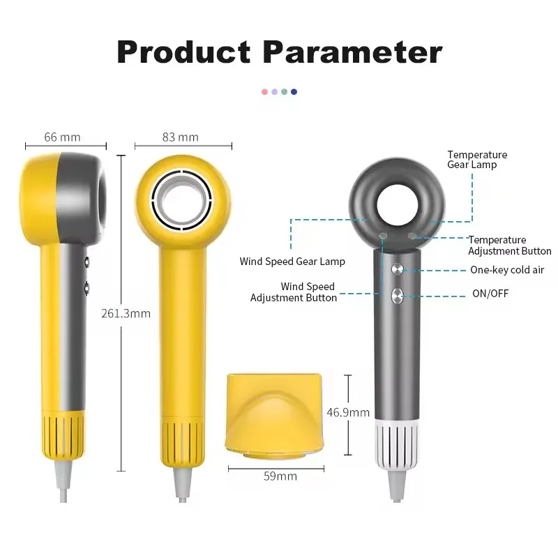 High Speed Hair Dryer Negative Ion Hair Care Quick Dry Home Professinal Leafless Hair Dryers for Travel Salon Hair Machine 5